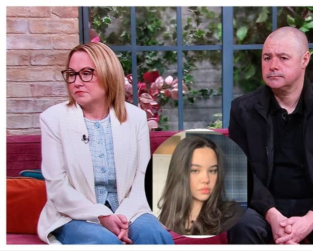 Siobhán and Martin Lynch speaking on Ireland AM earlier this year following the tragic death of their daughter Grace (inset)