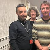 Daragh Goan, centre, 2025 bursary winner, with Michael McLaughlin, Disappear Here Film Festival, Myra McAuliffe, ChangeMakers Donegal, Andrew McNulty, Donegal County Council and Denise McCool, IDP