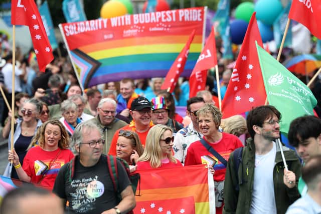 Organisers said there were more than 12,000 people marching in the annual parade.