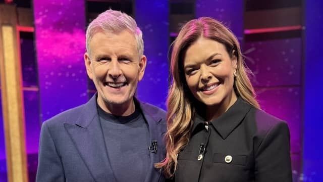 Pictured: Doireann with Late Late Show host, Patrick Kielty. Image from X