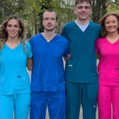 Donegal veterinary students and teammates at Wrocław Éire Óg. L to R. Nadia Nic Aoidh, Bonnie McLaughlin, Ross Trearty, Joseph Drum, Chaylee Greene and Rachel Brogan