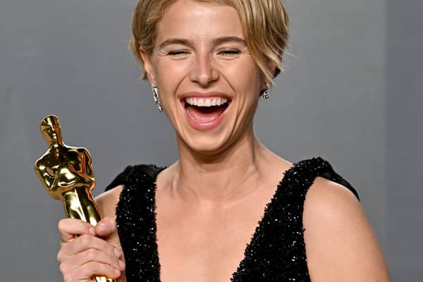 Jessie Buckley with her Oscar
