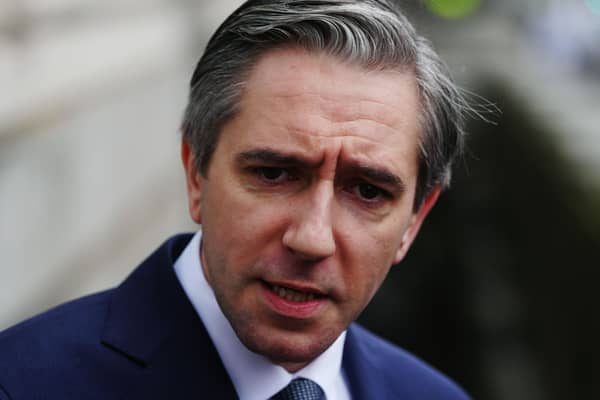 Headshot of Simon Harris speaking