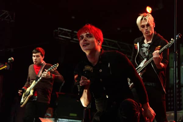 My Chemical Romance performing on stage