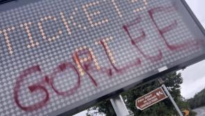 Electronic roadside sign vandalised on Letterkenny to Lifford road