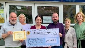 Cheque worth &euro;8210 presented to Donegal Hospice from one million step challenge