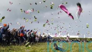Almost 1,000 people throw wellies at the same time in Irish world record attempt