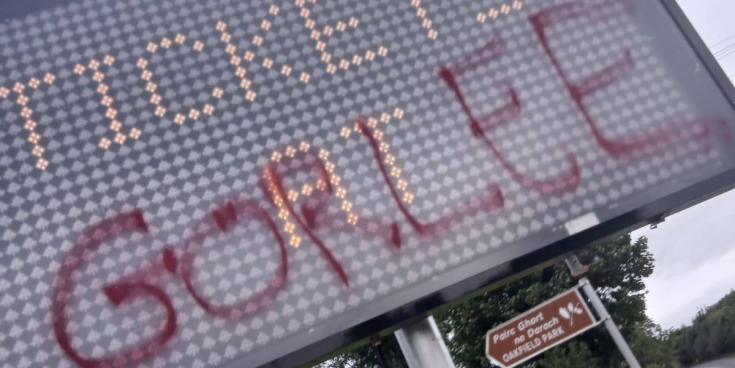 Electronic roadside sign vandalised on Letterkenny to Lifford road