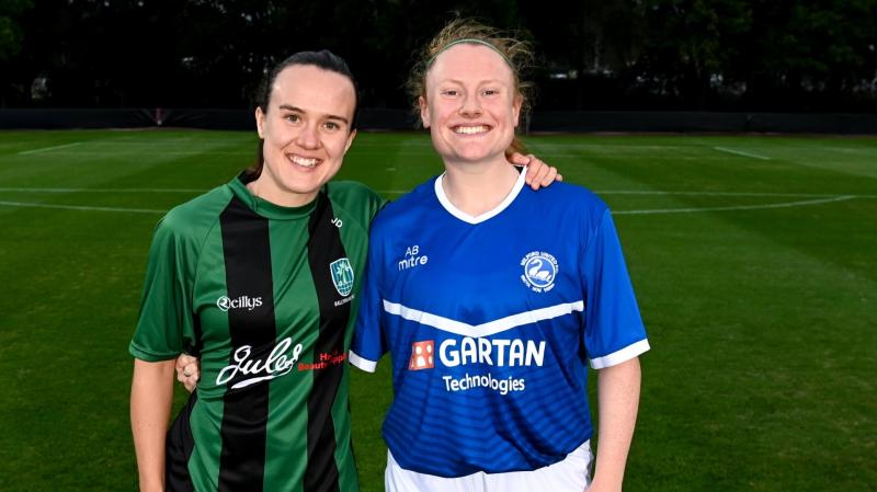 Ciara Grant and Amber Barrett in Ballyraine and Milford gear before World Cup 
