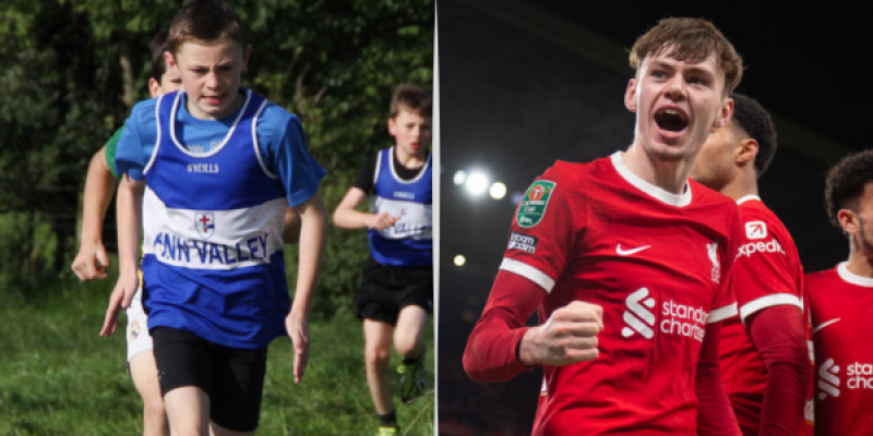 Former Finn Valley athlete Conor Bradley scores first Liverpool goal