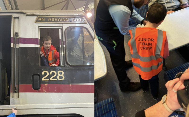 Little boy (7) gets to live his dream as a train driver